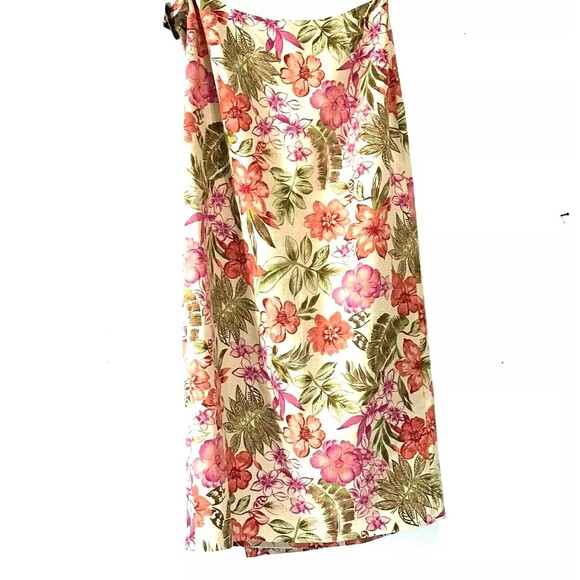Charter Club Dresses & Skirts - Charter Club 100% Linen Wrap Skirt Women 10 Long Maxi Lined Floral Boho Beach
